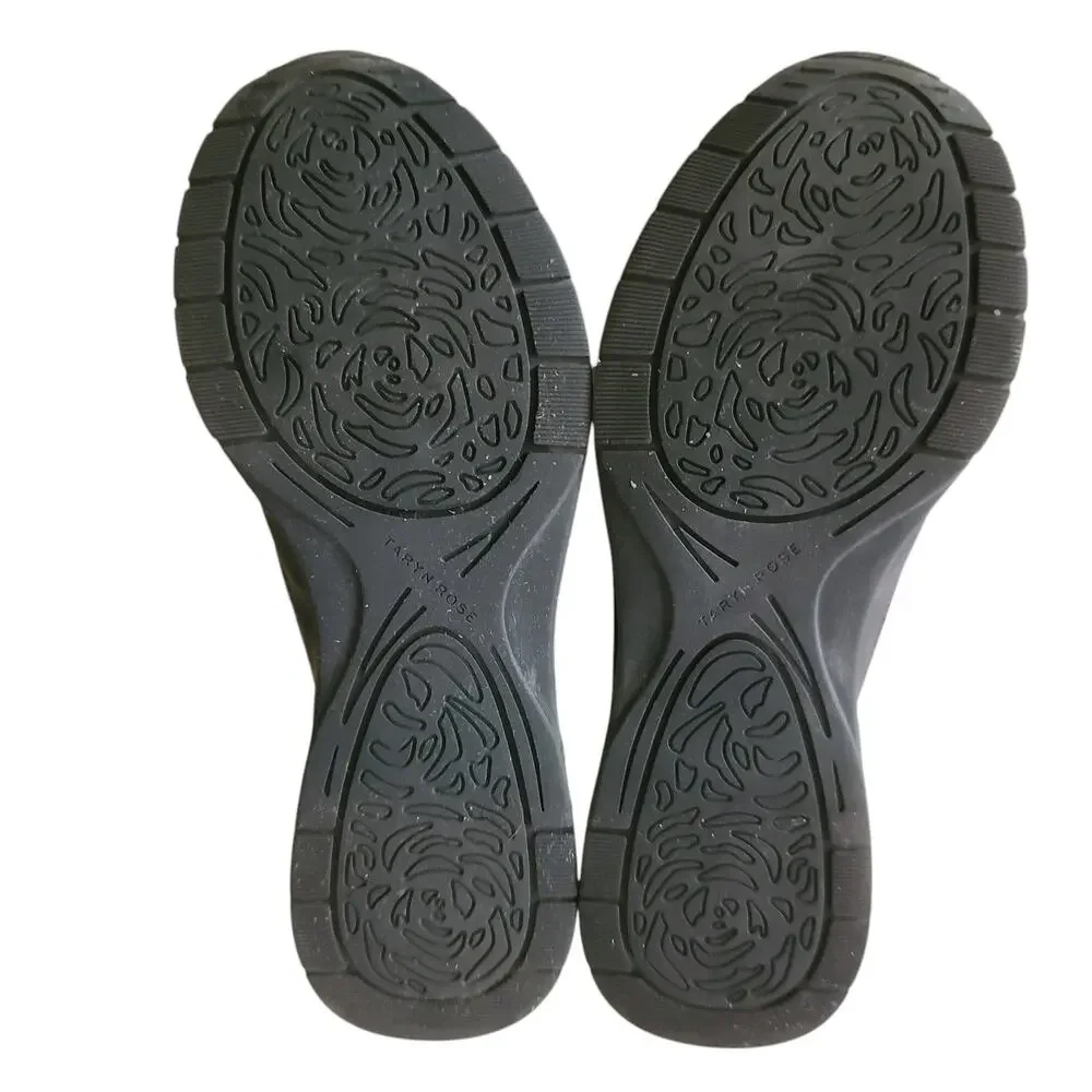 Taryn Rose Black Leather Baylor Slip On Loafers Shoes Women's 5 1/2 B